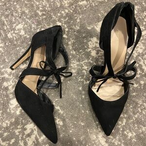 Saks Fifth Avenue Black Suede Heels